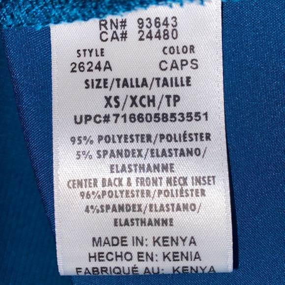 Cherokee Infinity V Neck Scrub top two front pockets size XS in Caribbean Blue - Picture 6 of 10